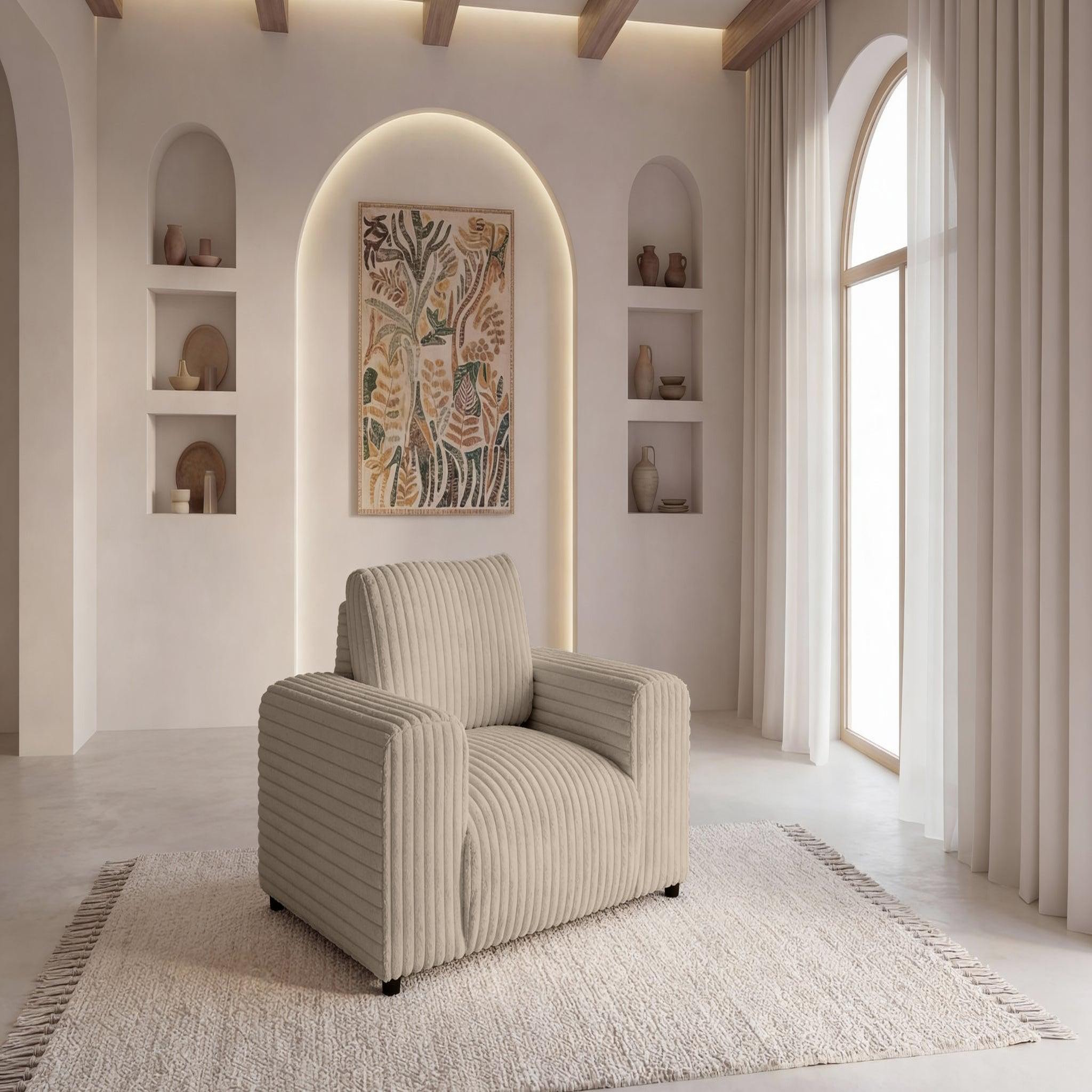 Voir la diapositive 2 : CASANOVA PARIS Caisa - fauteuil en velours côtelé