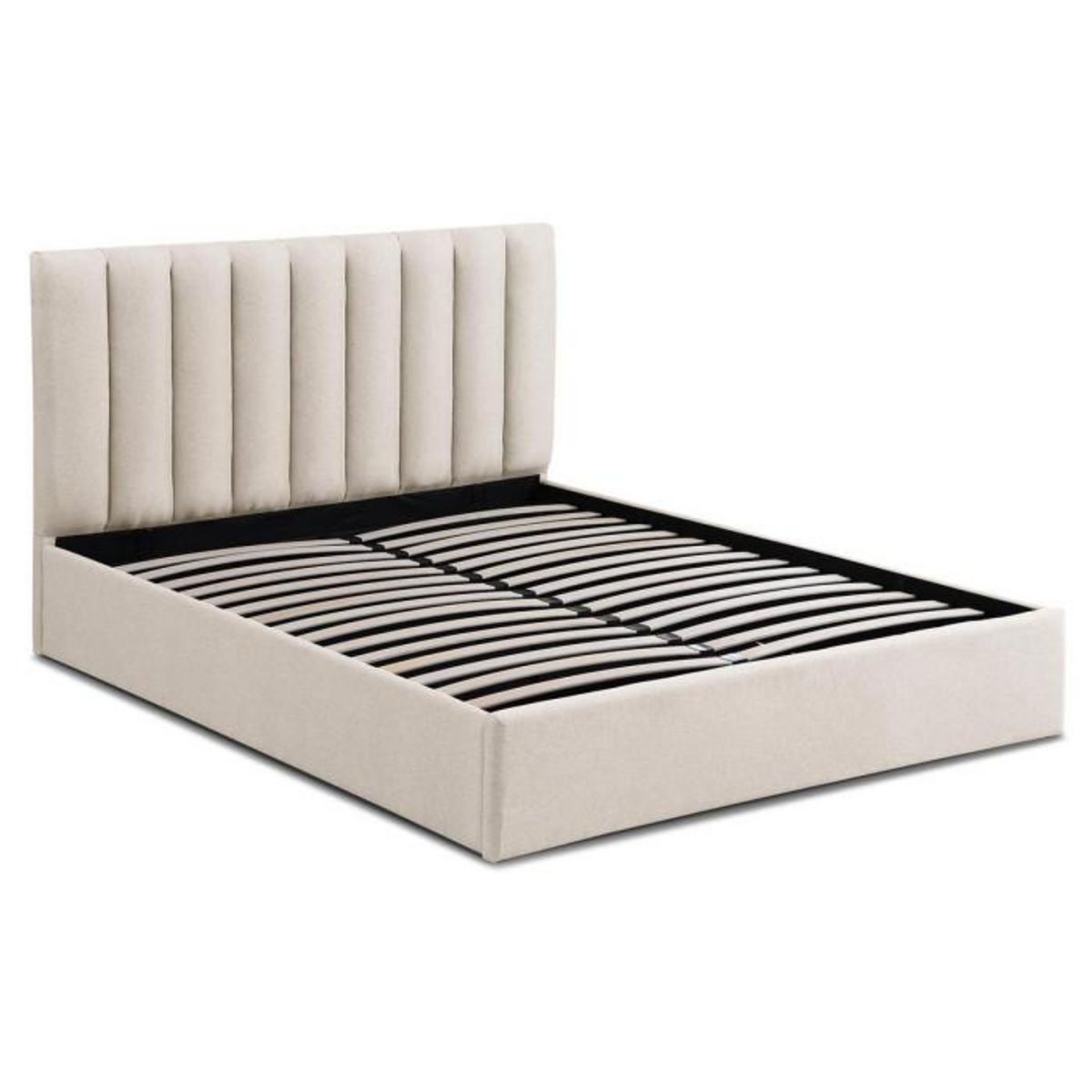 Paris Prix Lit Coffre Design en Tissu  Songa  160x200cm Beige