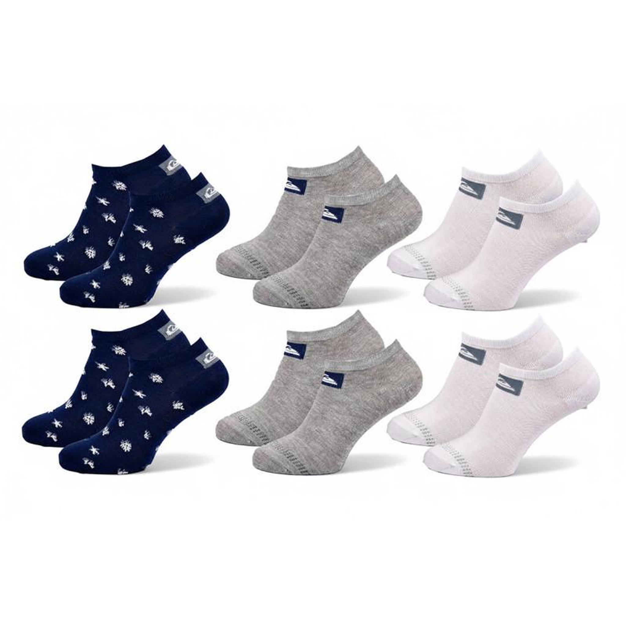 QUIKSILVER Quiksilver Pack de Chaussettes Enfant SNEAKER– Lot 6 Paires Sport. Coloris disponibles : Bicolore, Noir, Blanc