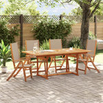 VIDAXL Chaises pliables de jardin lot de 4 bois d'acacia et textilene