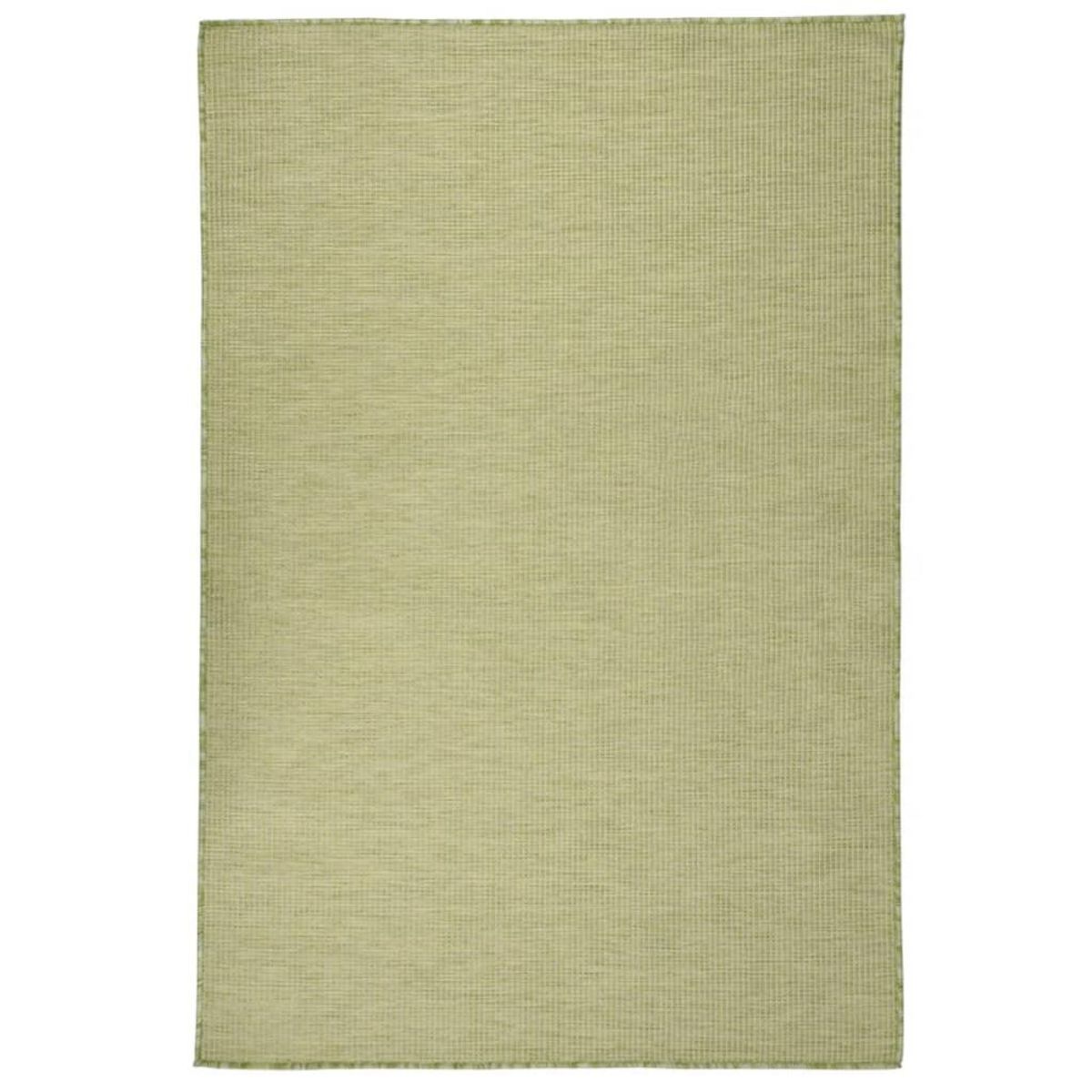 VIDAXL Tapis a tissage plat d'exterieur 120x170 cm Vert