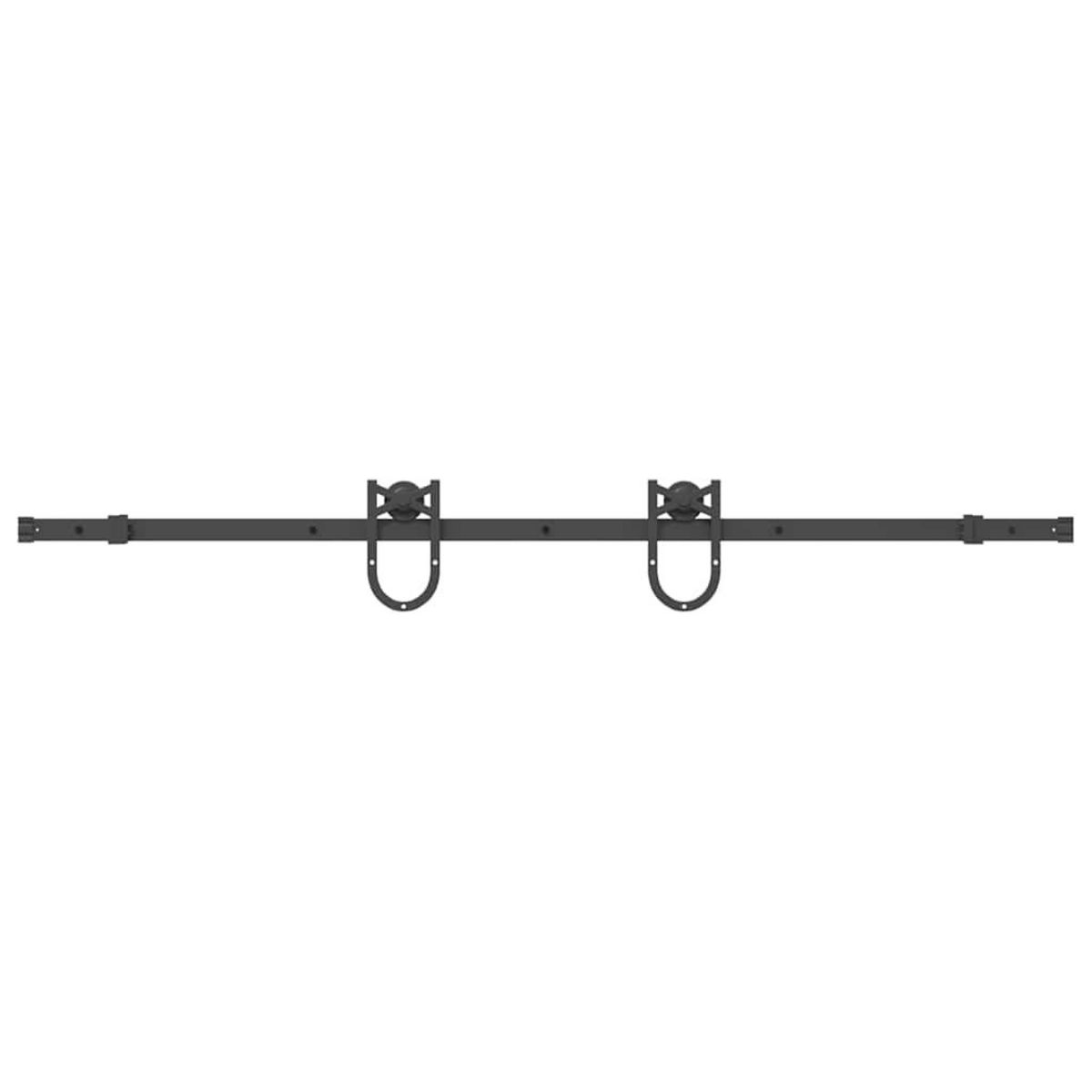 VIDAXL Kit de quincaillerie de porte coulissante 183 cm Acier Noir