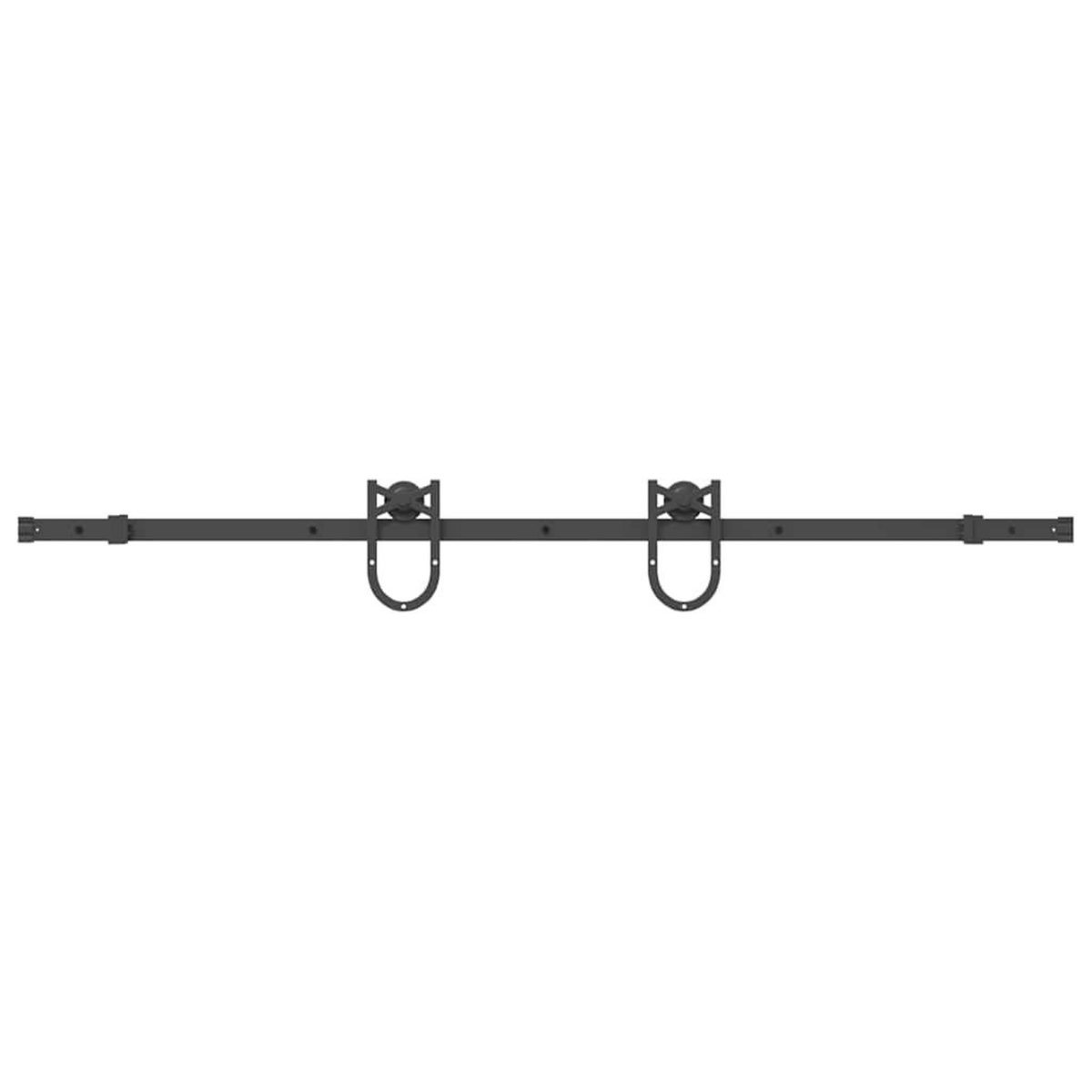 VIDAXL Kit de quincaillerie de porte coulissante 183 cm Acier Noir
