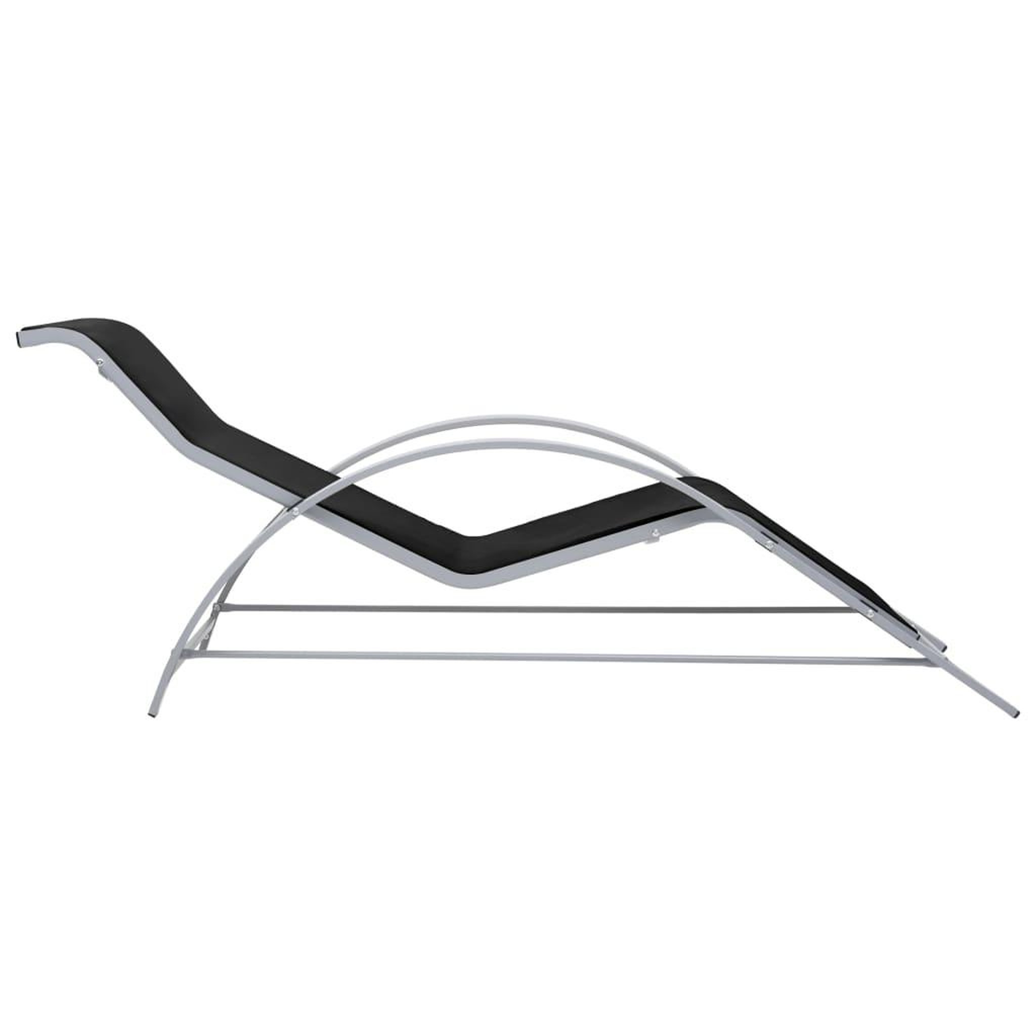 Voir la diapositive 5 : VIDAXL Chaises longues lot de 2 avec table aluminium noir