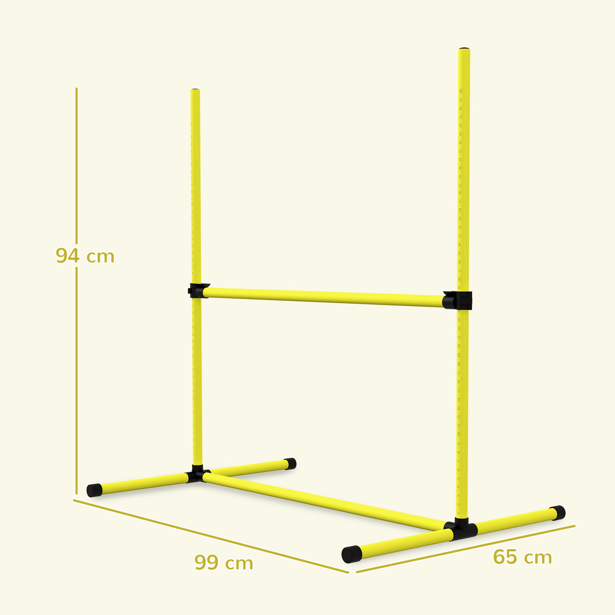 Voir la diapositive 3 : PAWHUT Agility sport pour chiens set de 4 obstacles professionnels avec système de maintien au sol sac transport fourni jaune noir