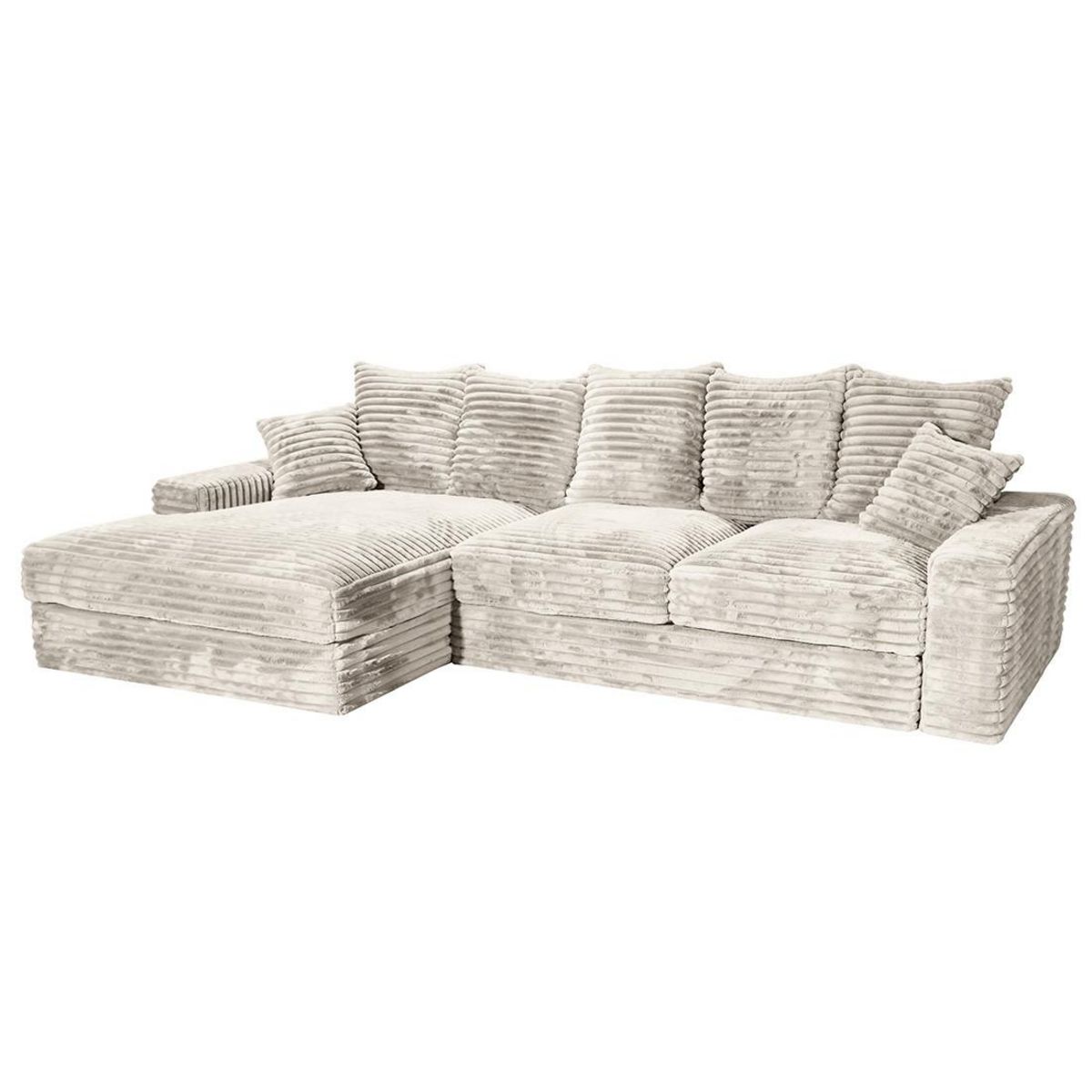 LISA DESIGN Andy - canapé d'angle gauche 5 places en fausse fourrure côtelée