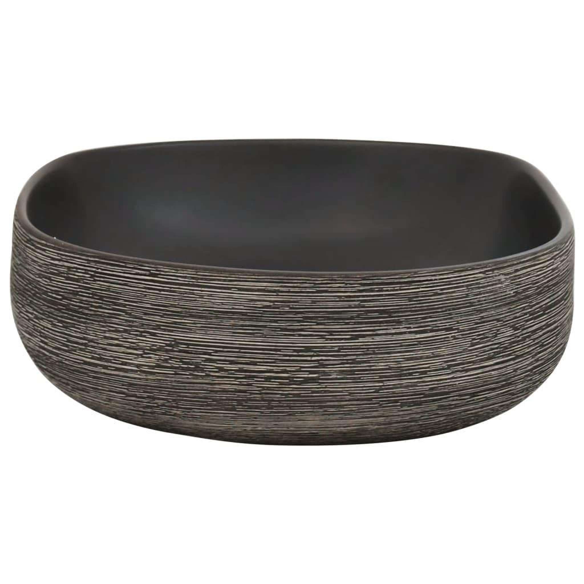 Voir la diapositive 5 : VIDAXL Vasque a poser gris et noir ovale 59x40x14 cm ceramique