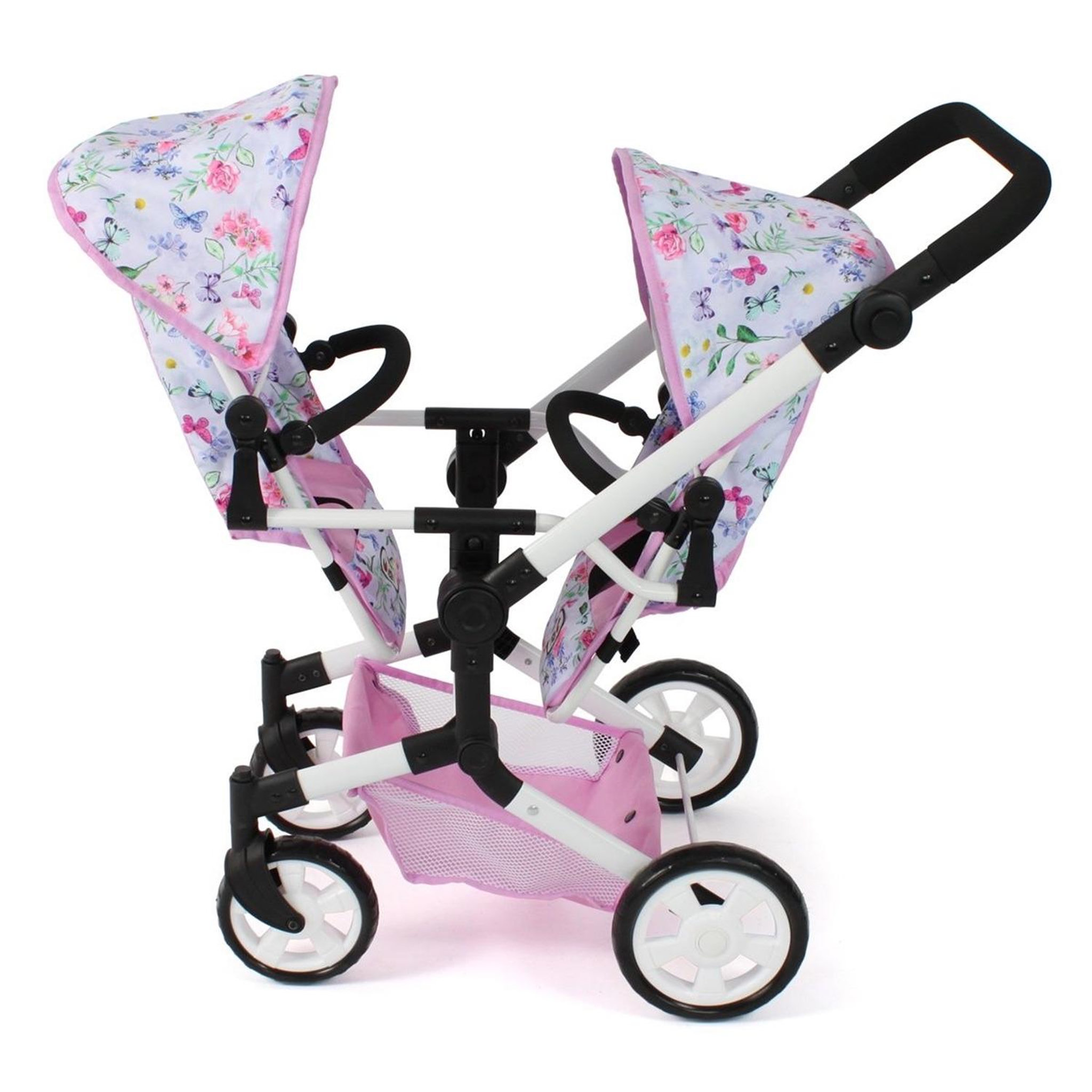 Voir la diapositive 6 : BAYER CHIC 2000 Poussette double pour poupées Linus Duo Flowers