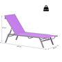 Voir la diapositive 3 : OUTSUNNY Bain de soleil transat - chaise longue - design contemporain - dossier inclinable multi-positions - métal époxy textilène mauve - dim. 170 x 58 x 97 cm
