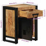 Voir la diapositive 6 : VIDAXL Table de chevet 40x30x50 cm bois massif de manguier brut