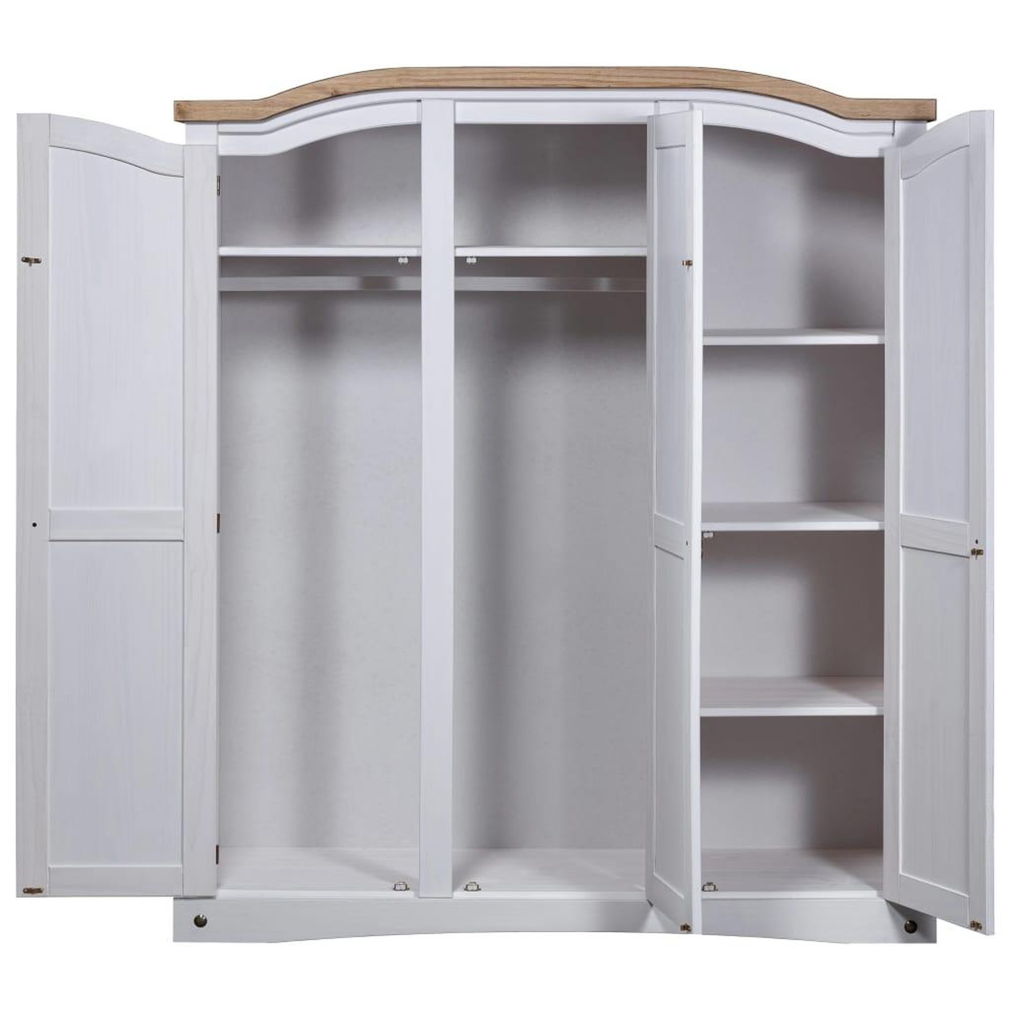 Voir la diapositive 3 : VIDAXL Garde-robe avec 3 portes Gamme  pin mexicain Blanc