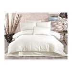 GENERIQUE Parure de lit - 1 housse de couette 220 x 240 cm + 2 taies d'oreiller 60 x 60 cm - 70% polyester, 30% coton - Creme