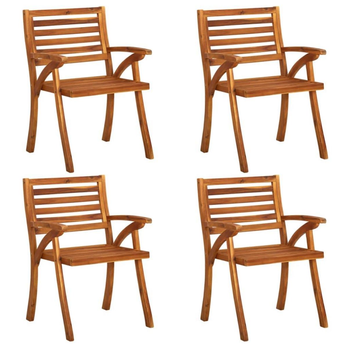 VIDAXL Chaises de jardin avec coussins lot de 4 Bois de teck solide