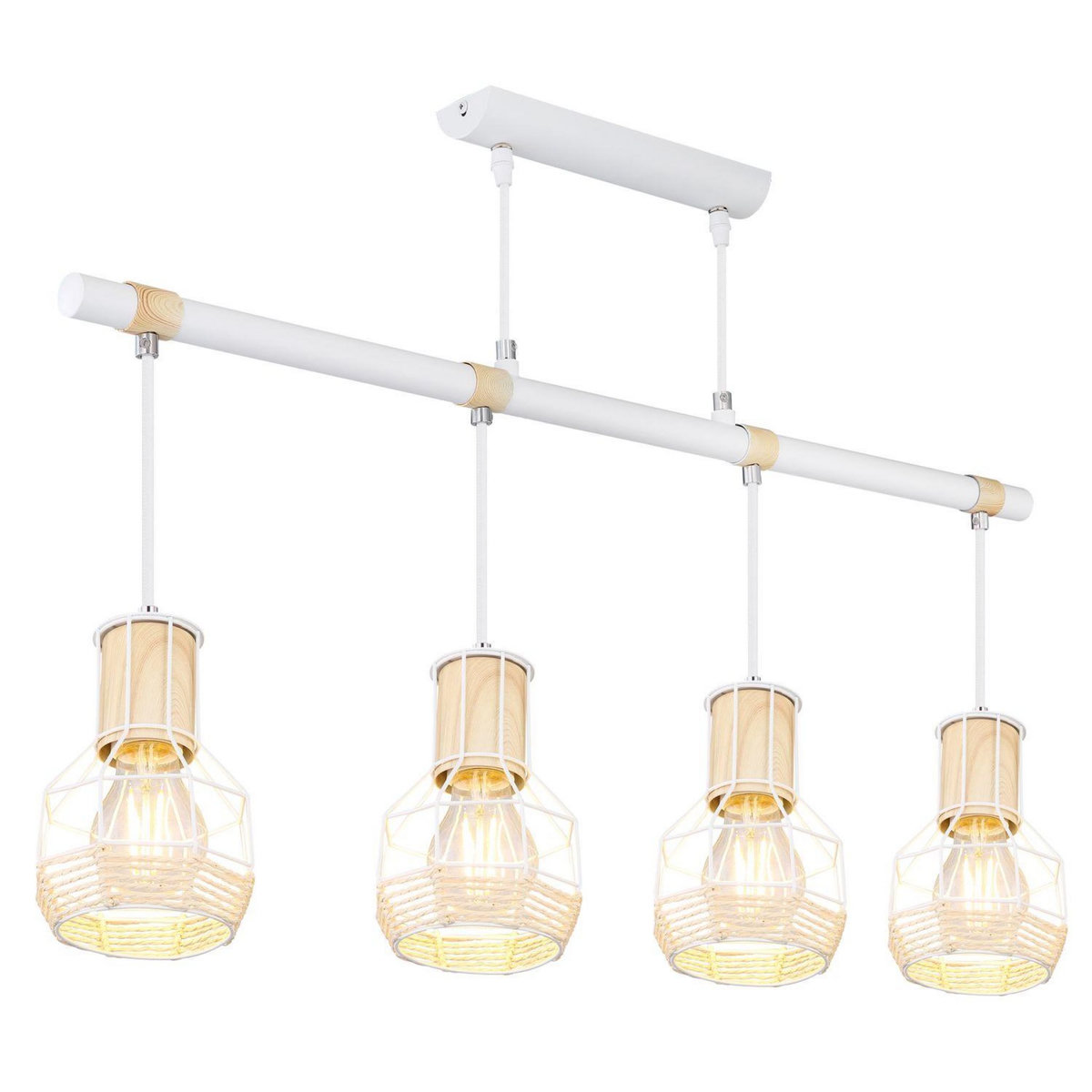 GLOBO Suspension design scandinave Bana - H. 120 cm - Blanc