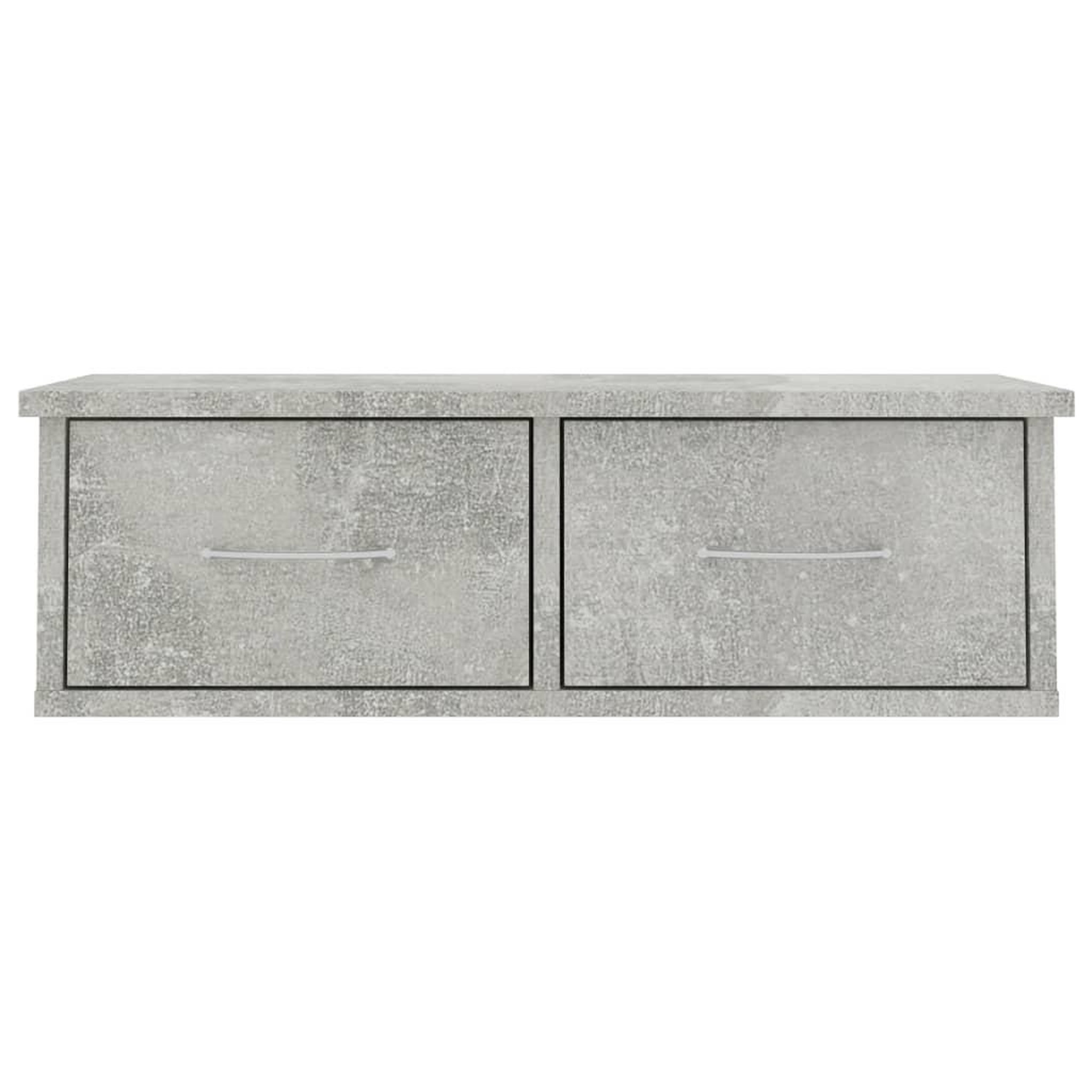 Voir la diapositive 4 : VIDAXL Etagere murale avec tiroirs Gris beton Bois d'ingenierie