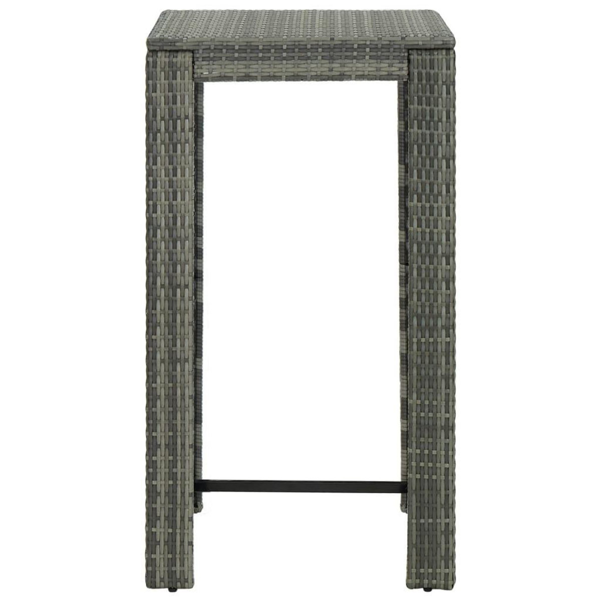 VIDAXL Table de bar de jardin Gris 60,5x60,5x110,5 cm Resine tressee