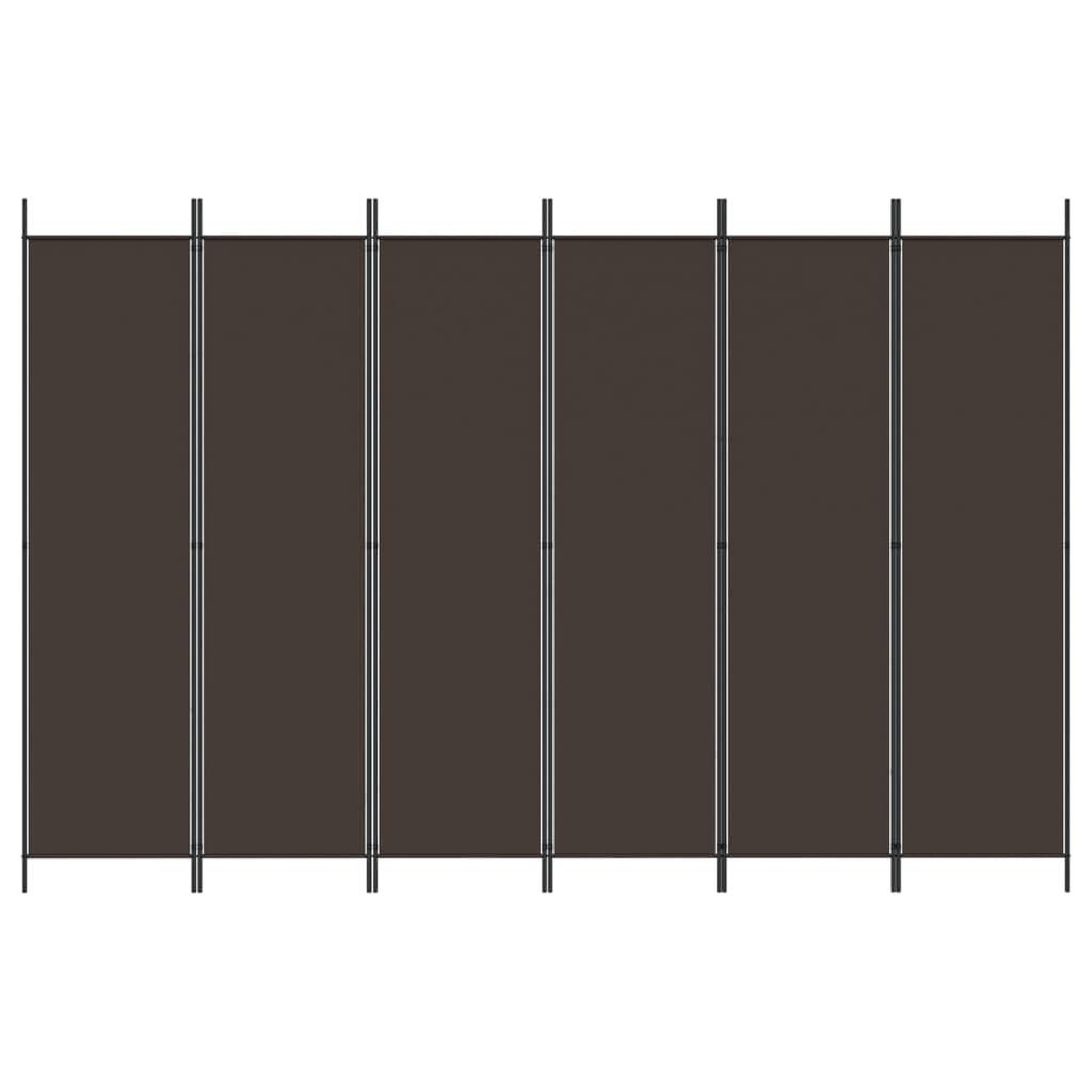 Voir la diapositive 3 : VIDAXL Cloison de separation 6 panneaux Marron 300x200 cm Tissu