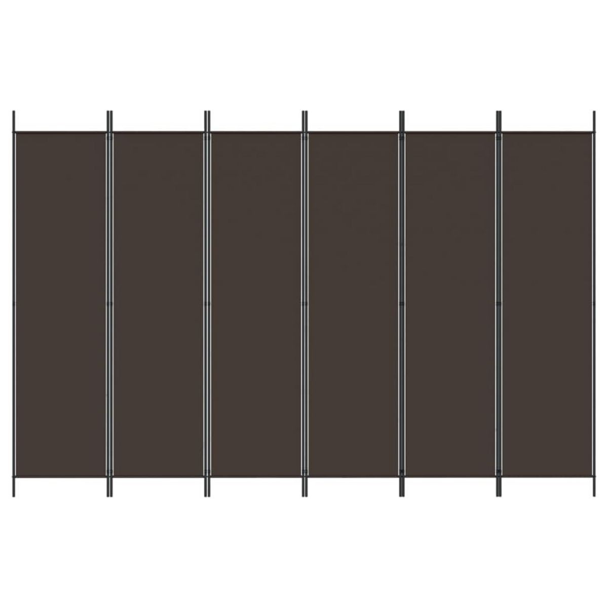 VIDAXL Cloison de separation 6 panneaux Marron 300x200 cm Tissu