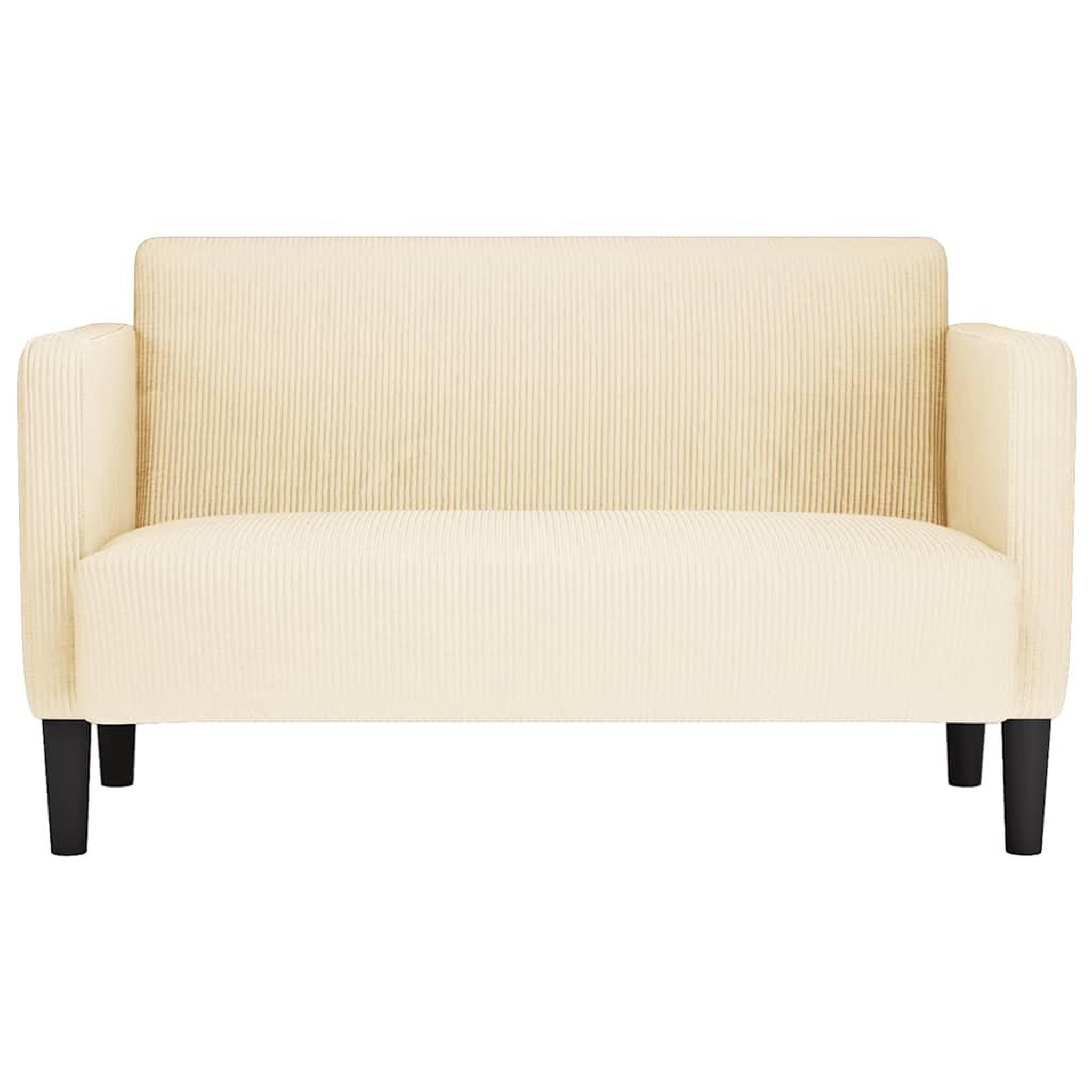Voir la diapositive 3 : VIDAXL Canape causeuse creme 109 cm tissu velours cotele