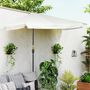 Voir la diapositive 4 : OUTSUNNY Demi parasol - parasol de balcon 5 entretoises métal dim. 2,3L x 1,3l x 2,49H m polyester haute densité crème