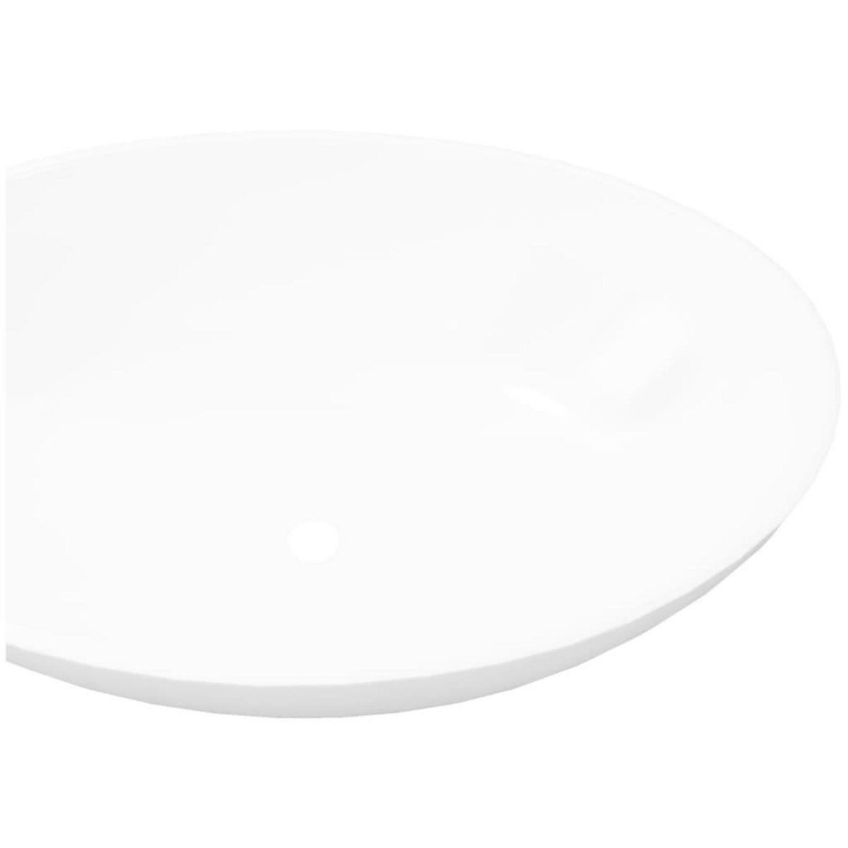 VIDAXL Lavabo en forme ovale Ceramique 40 x 33 cm Blanc
