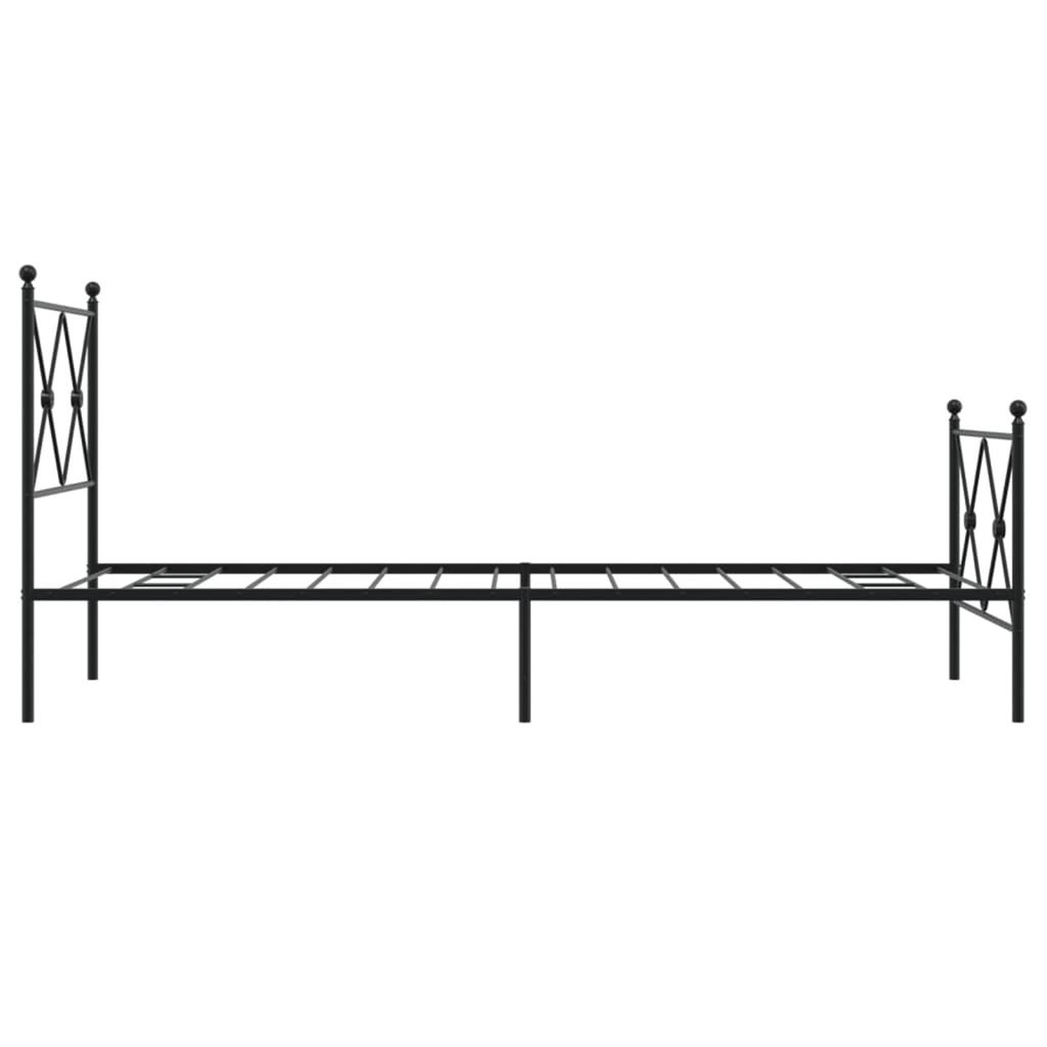 Voir la diapositive 5 : VIDAXL Cadre de lit metal sans matelas avec pied de lit noir 75x190 cm