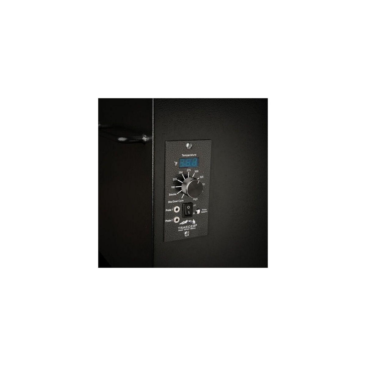 TRAEGER Barbecue pellet PRO22 noir sur chariot, grille haute 56x18 cm, grille basse 56x48 cm