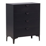 Paris Prix Commode Design 4 Tiroirs  Piring  98cm Noir