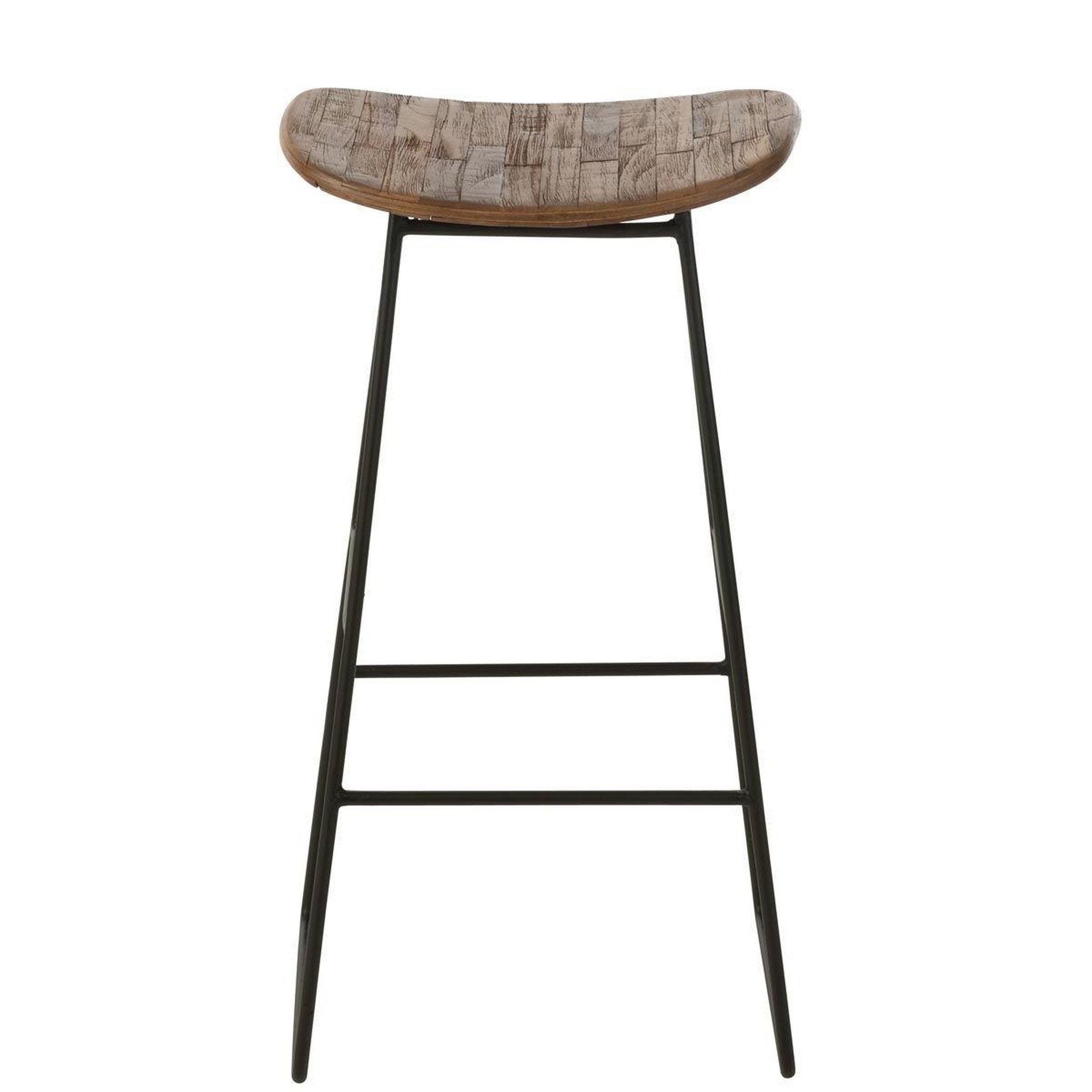 Voir la diapositive 3 : J-LINE Tabouret de bar en bois  teck  74cm naturel