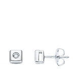 L'ATELIER D'AZUR Boucles d'Oreilles Solitaires Diamants de Synthèse 0.03 Carats - Or 18 Carats 750 Blanc