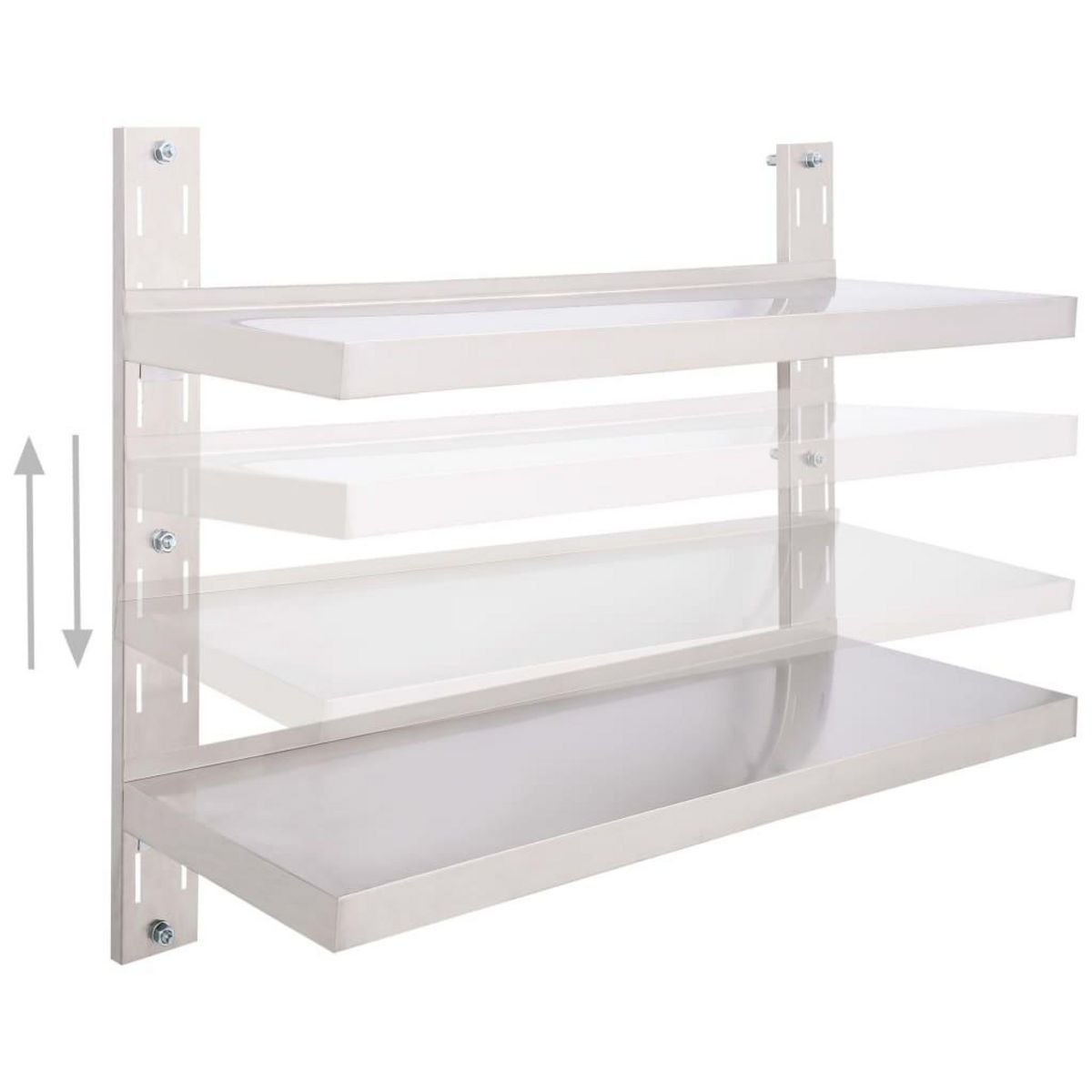 VIDAXL Etagere murale a 2 niveaux Acier inoxydable 100x30 cm