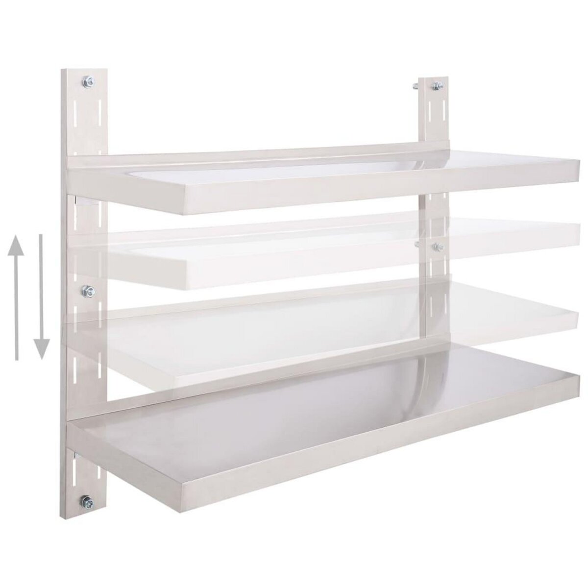 VIDAXL Etagere murale a 2 niveaux Acier inoxydable 100x30 cm