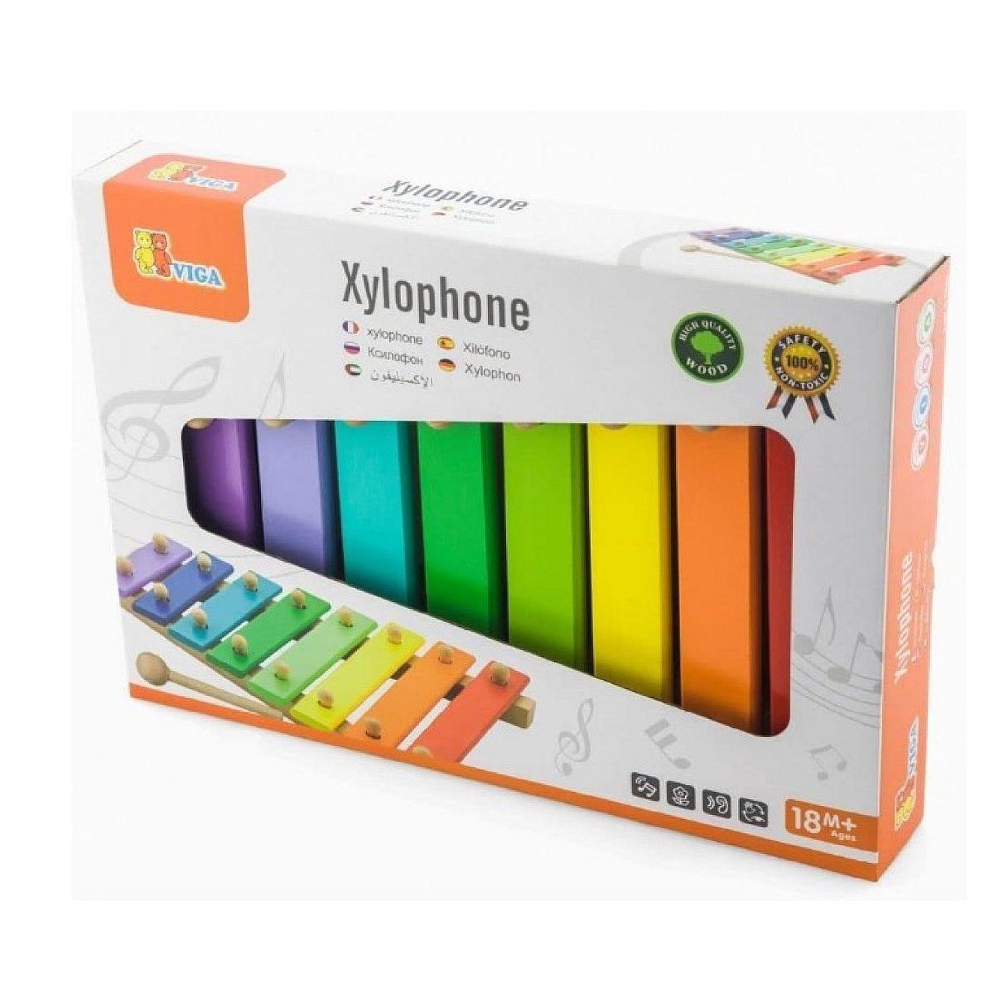 Voir la diapositive 2 : VIGA Xylophone en bois multicolore