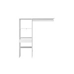 CONCEPT USINE Dressing blanc 3 étagères, 1 tiroir, penderie 160 x 40 x 180 cm ELYSEE