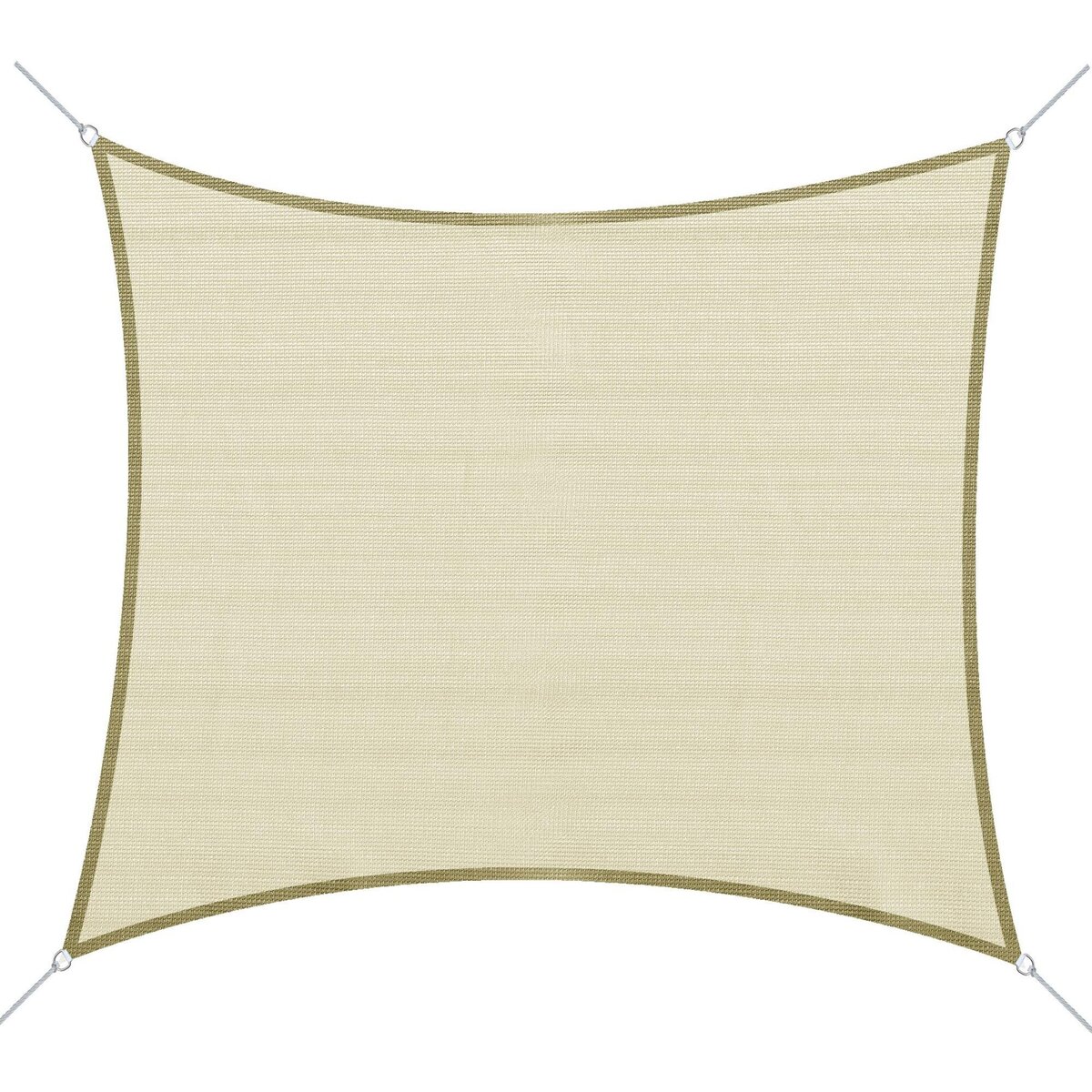 OUTSUNNY Voile d'ombrage rectangulaire 3 x 4 m polyéthylène haute densité résistant aux UV coloris crème