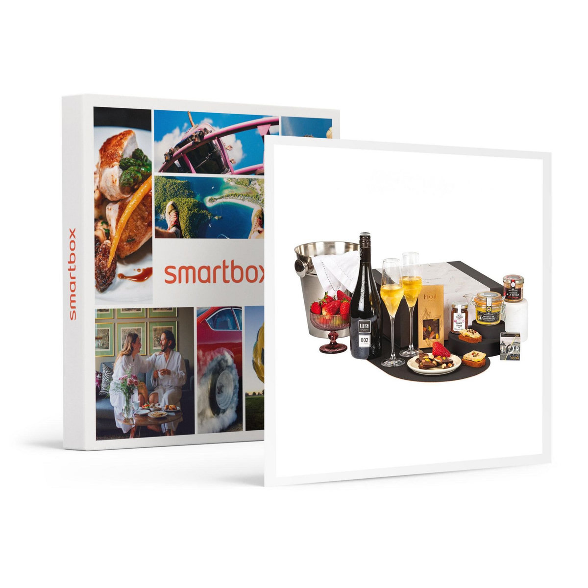 Smartbox Coffret Luxe, calme et volupté : délices salés et vin livrés à domicile - Coffret Cadeau Gastronomie