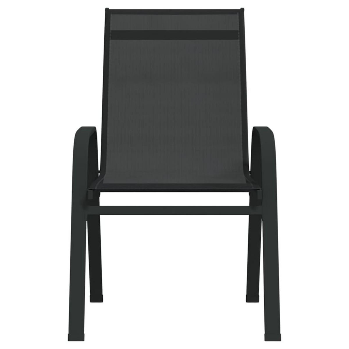 VIDAXL Chaises empilables de jardin lot de 2 Noir Tissu textilene