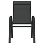 Voir la diapositive 3 : VIDAXL Chaises empilables de jardin lot de 2 Noir Tissu textilene