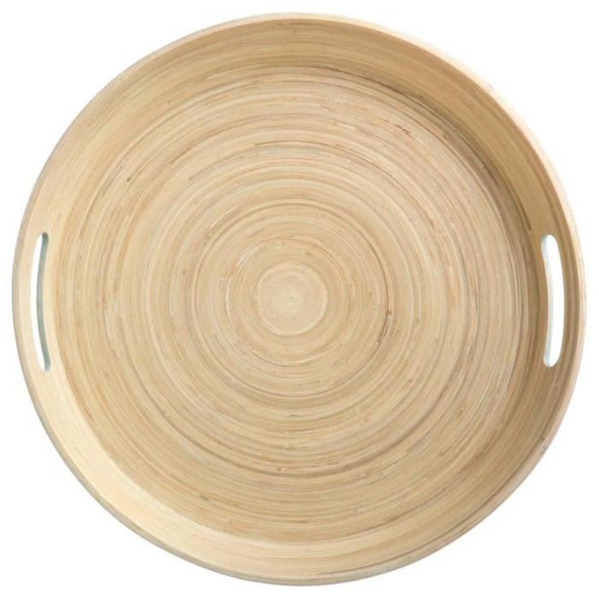 FIVE Plateau en Bambou Laqué Rond  Bicolore  42cm Blanc