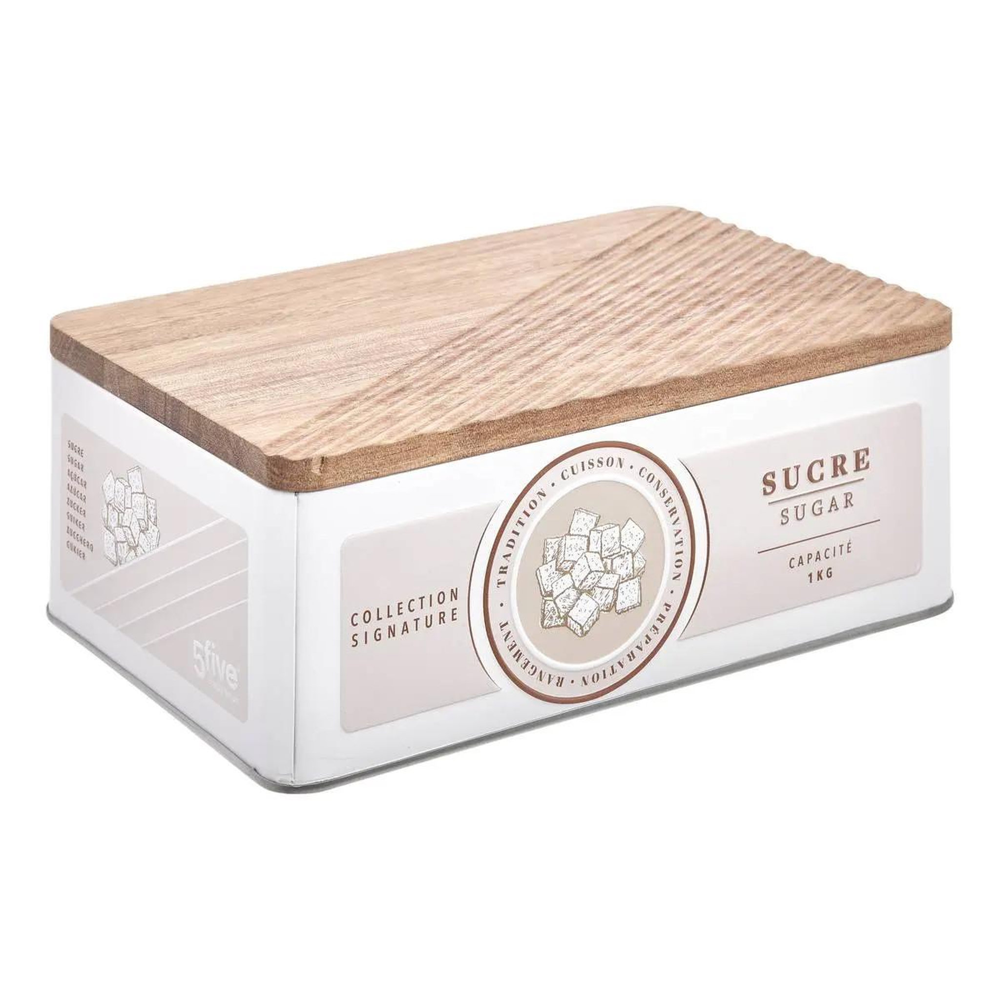 FIVE Boîte à sucre en métal  signature  19cm crème