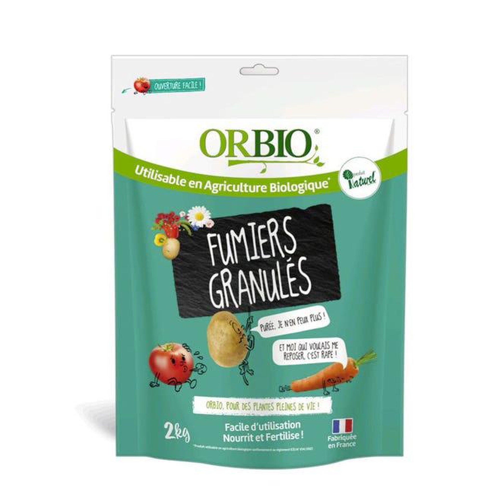 Voir la diapositive 4 : ORBIO Fumier granule 2kg orbio