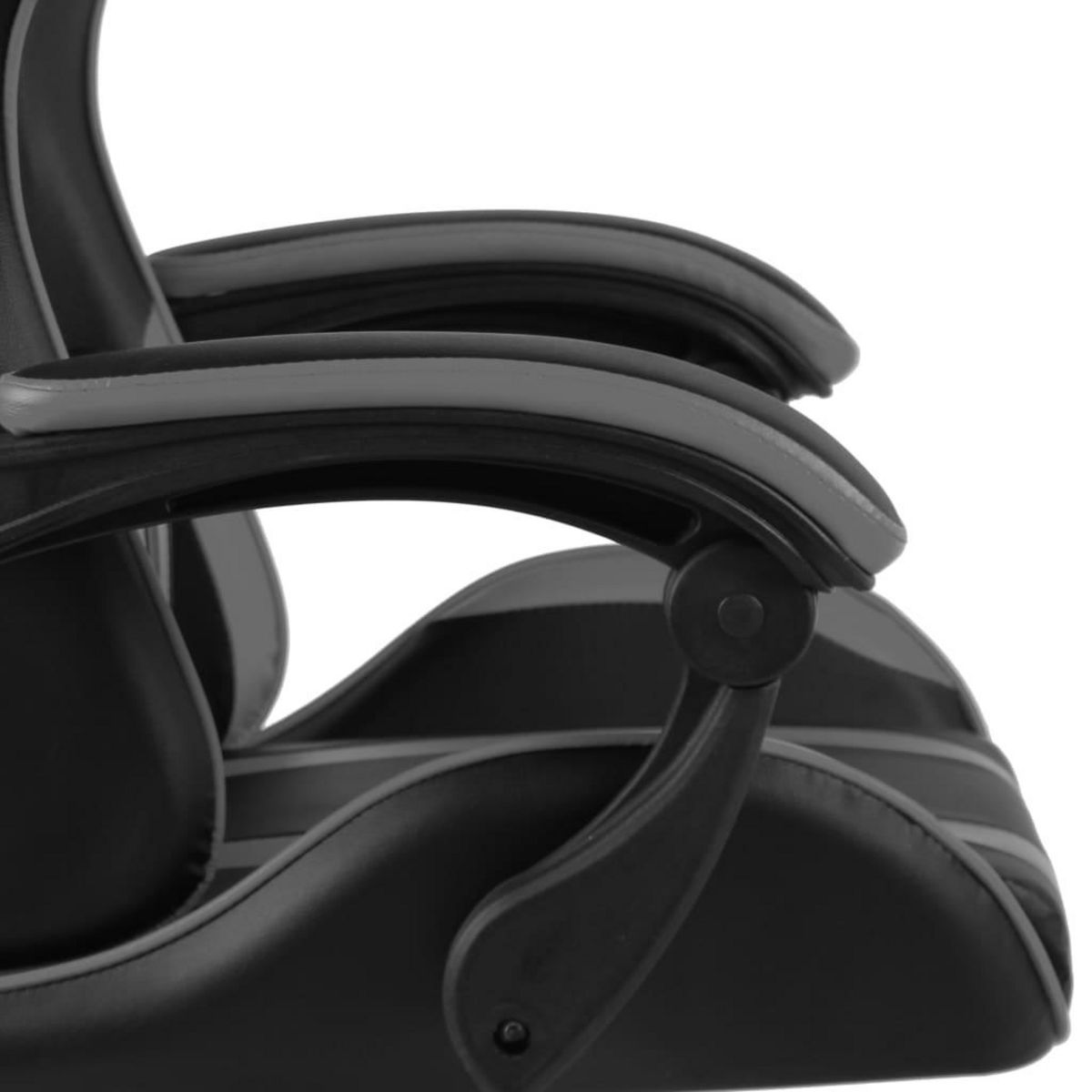 VIDAXL Fauteuil de jeux video avec repose-pied Noir et gris Similicuir