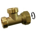 CENTRALE BRICO Té double M/F à visser laiton F 20 x 27 pour cuivre