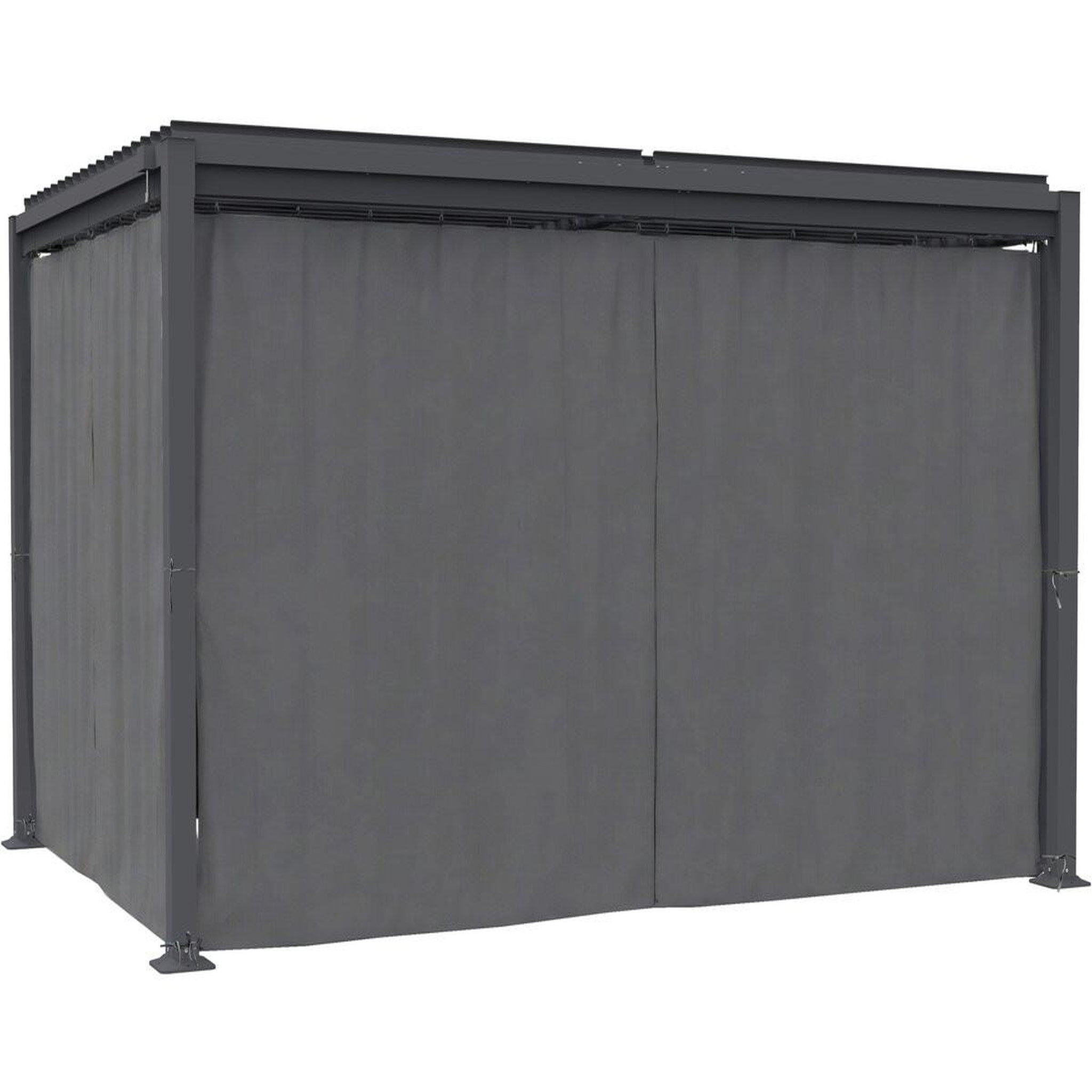 Voir la diapositive 4 : Habitat et Jardin Rideau + moustiquaire pour pergola bioclimatique  howard  - 3 x 4 m - gris