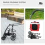 Voir la diapositive 5 : PAWHUT Poussette pliable animaux chien chat nacelle amovible 4 roues rouge
