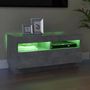 Voir la diapositive 4 : VIDAXL Meuble TV avec lumieres LED gris beton 80x35x40 cm