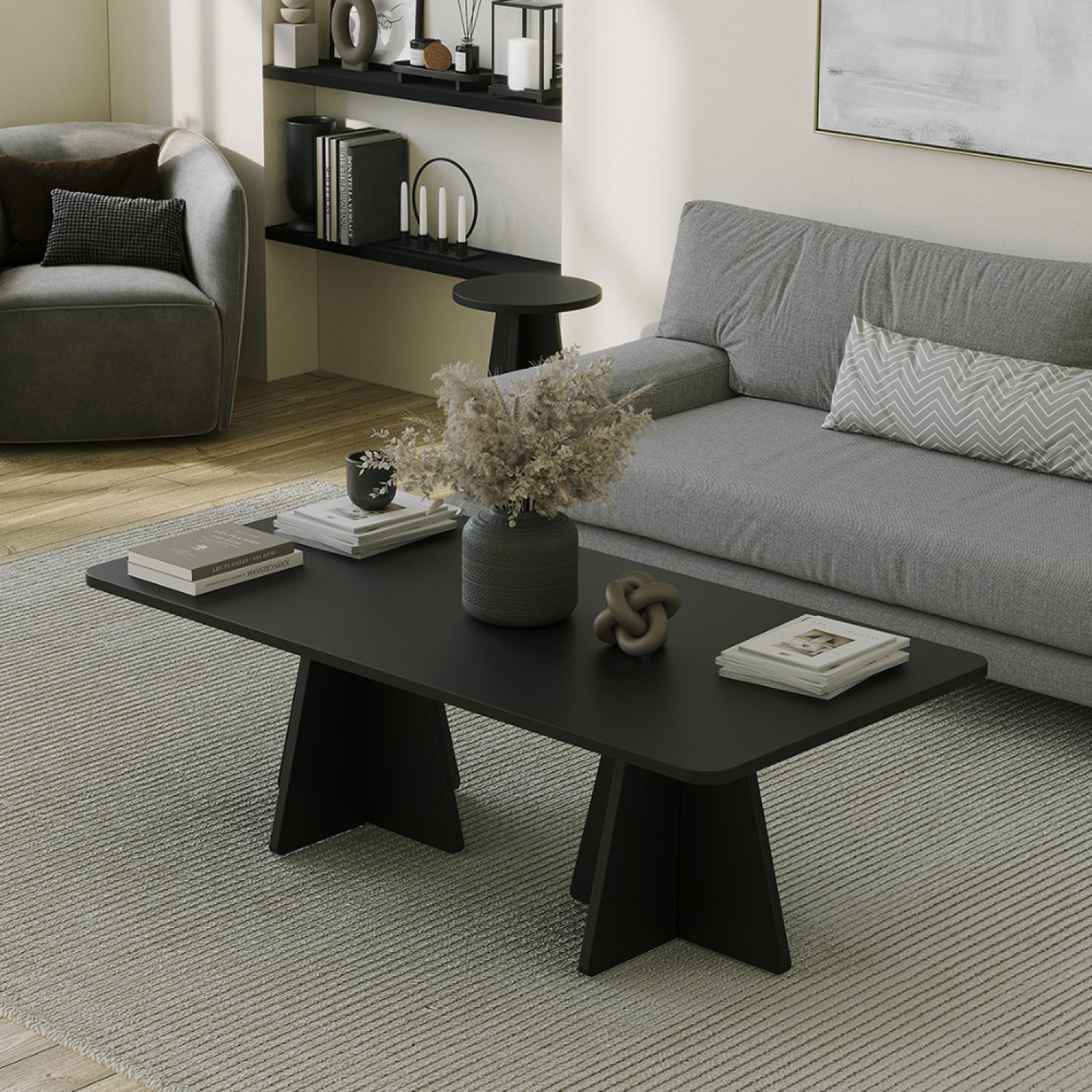 Voir la diapositive 5 : CONCEPT USINE Table basse design noire shamp