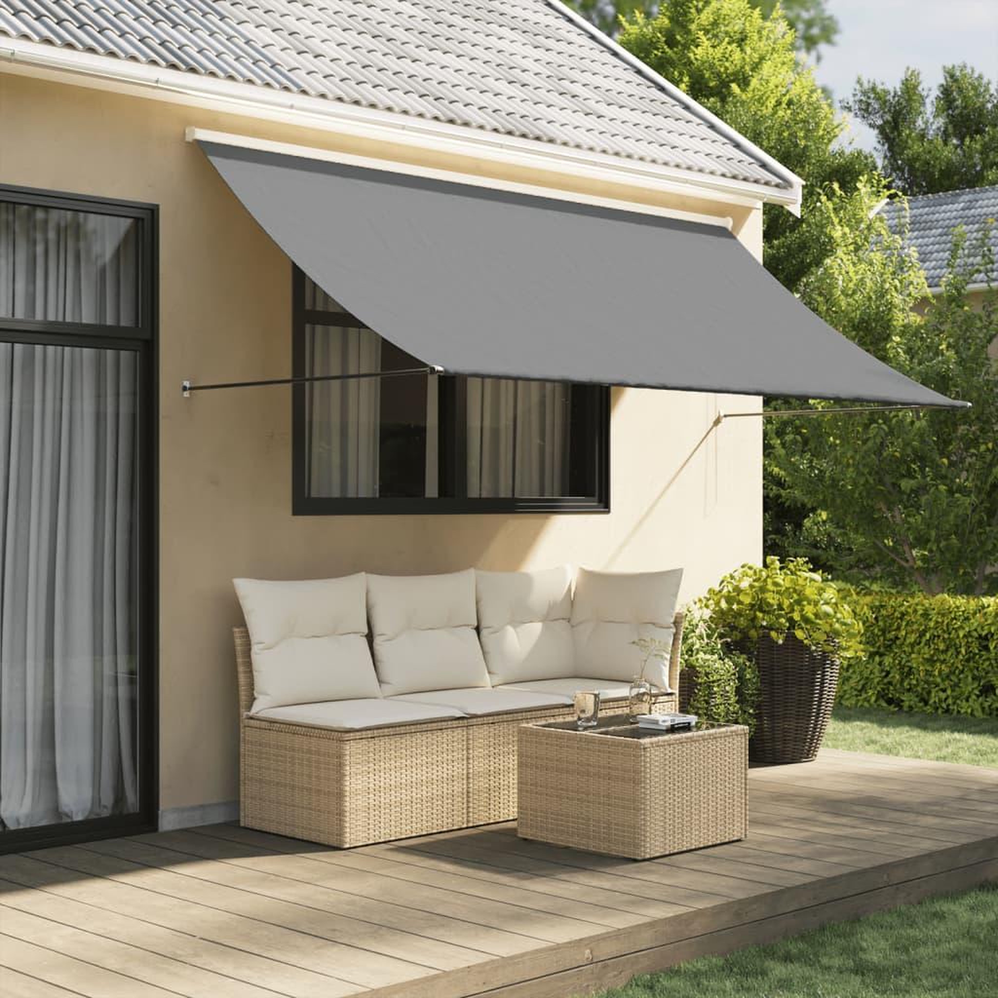VIDAXL Auvent retractable anthracite 300x150 m tissu et acier