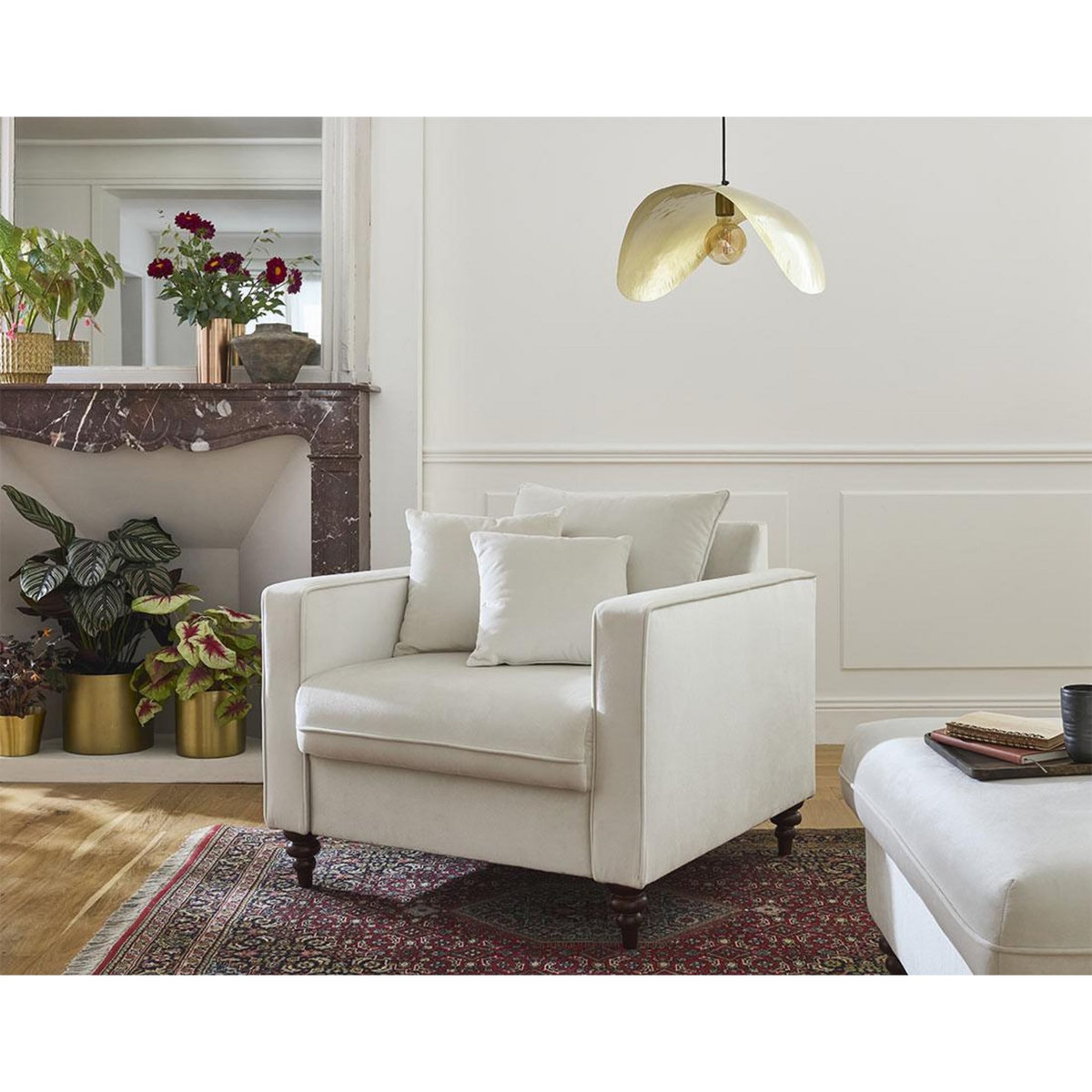 BEST MOBILIER Flamingo - fauteuil en velours