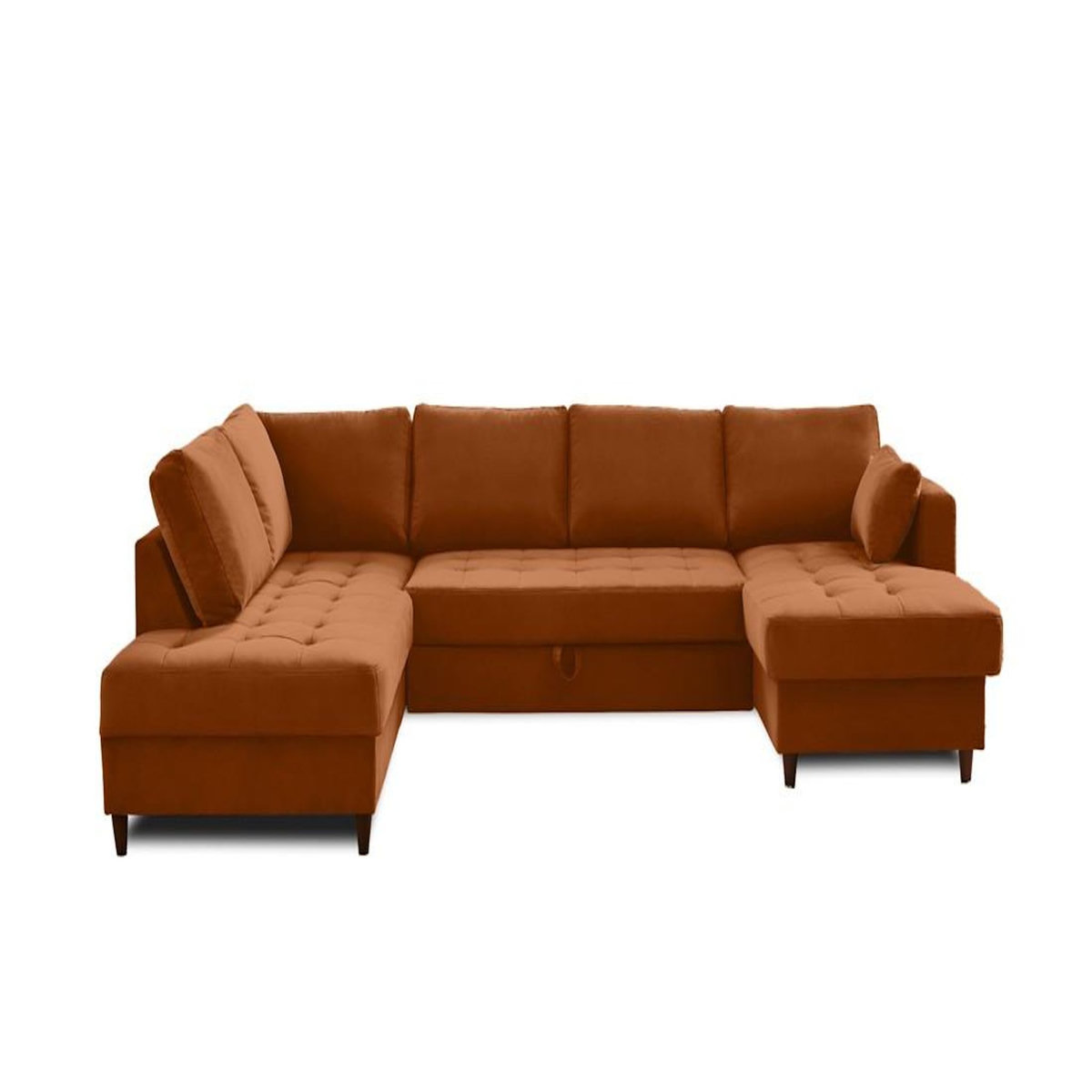 LISA DESIGN Anna - canapé panoramique d'angle gauche - 7 places - convertible avec coffre - en velours
